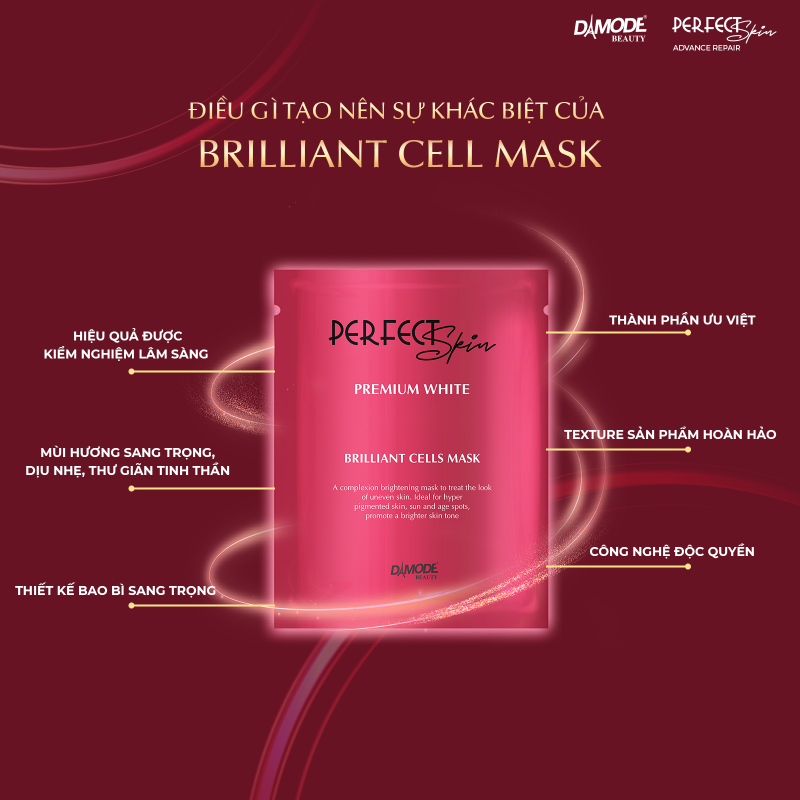 Brilliant Cell  Mask - 8c - Mặt Nạ Tinh Chất Cô Đặc Trắng Da, Mờ Thâm, Sạm