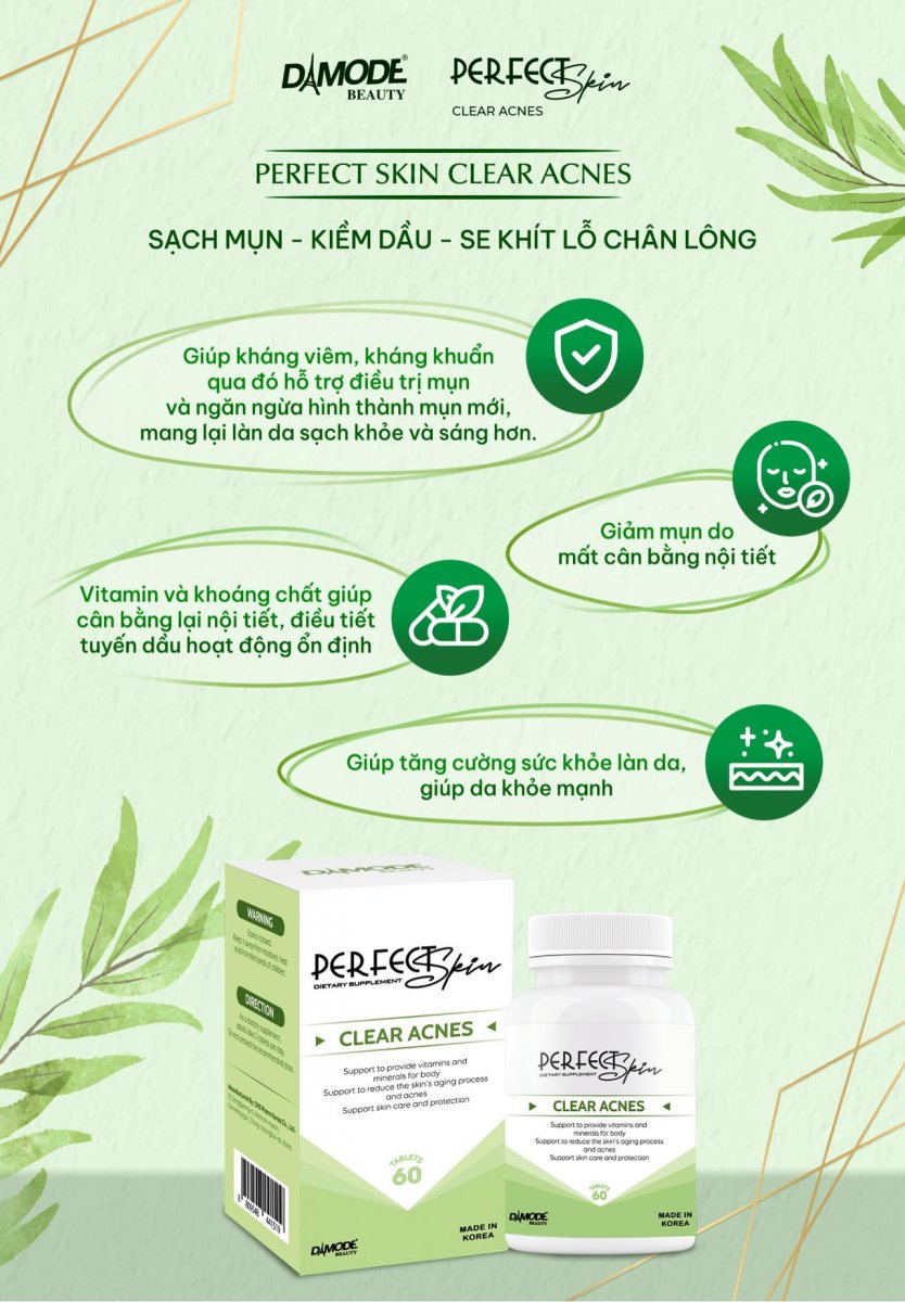 Clear Acnes - Viên Uống Cân Bằng Dầu Nhờn, Ngăn Ngừa và Hỗ Trợ Điều Trị Mụn