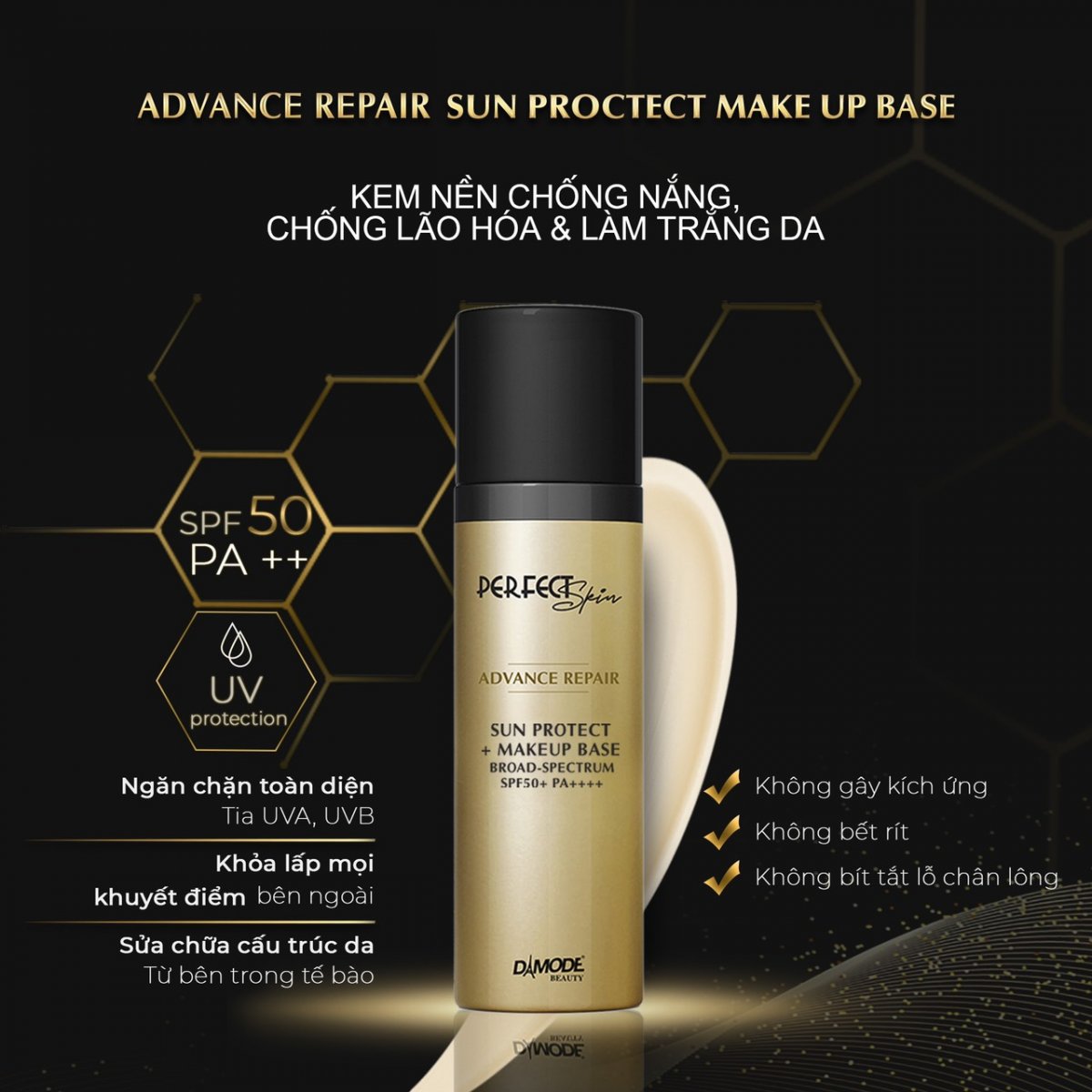 Perfect Skin - Makeup Base + Sun Protect - Kem Nền Chống Nắng, Dưỡng Da Trắng Sáng