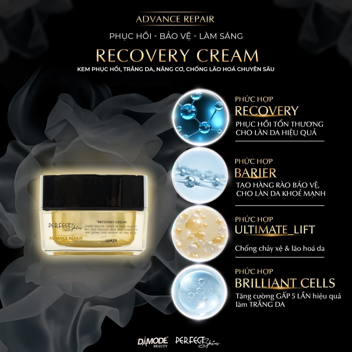 Recovery Cream - Kem Phục Hồi, Trắng Da, Nâng Cơ, Chống Lão Hóa Da Chuyên Sâu