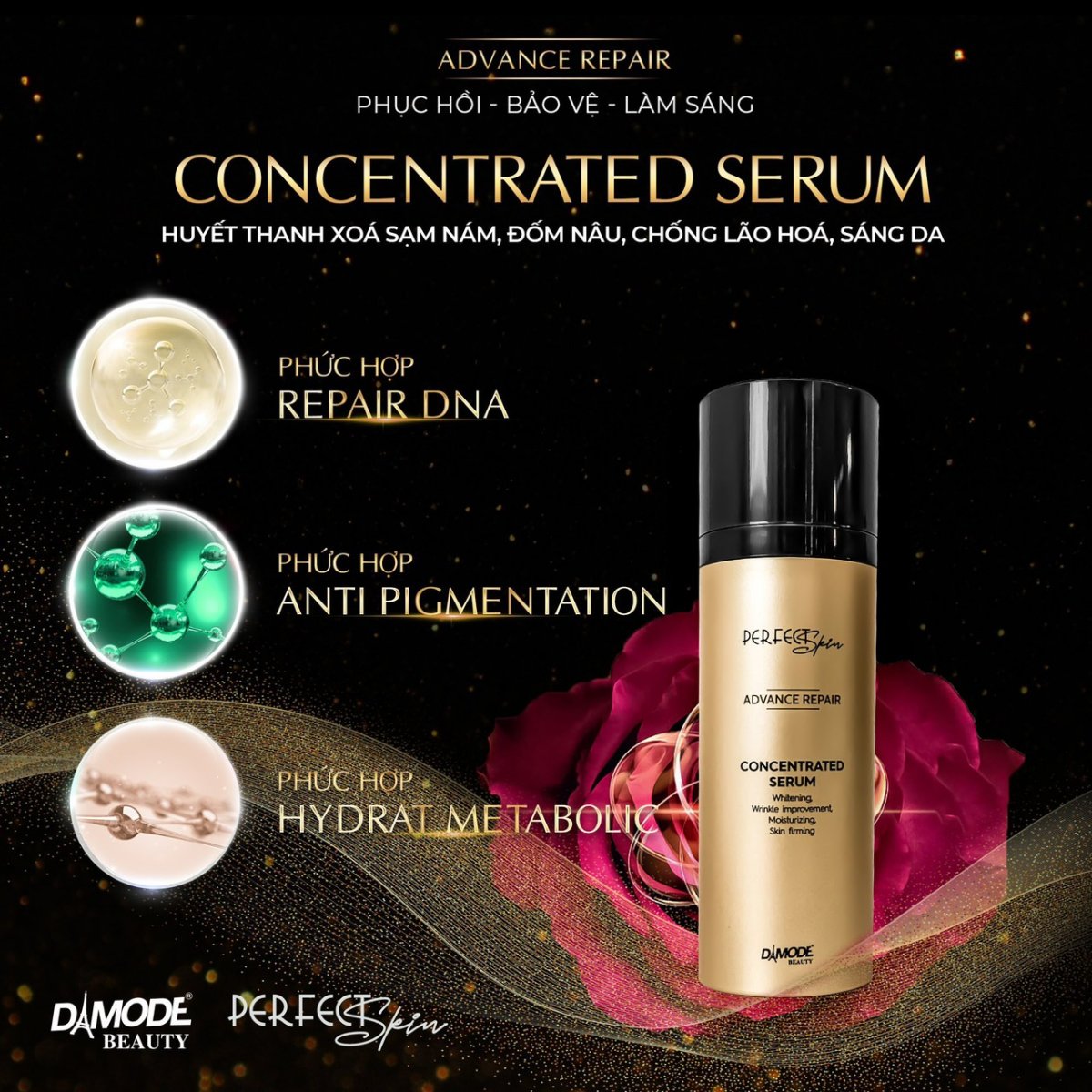 CONCENTRATED SERUM - Huyết Thanh Xoá Nám, Đốm Nâu, Chống Lão Hoá, Sáng Da