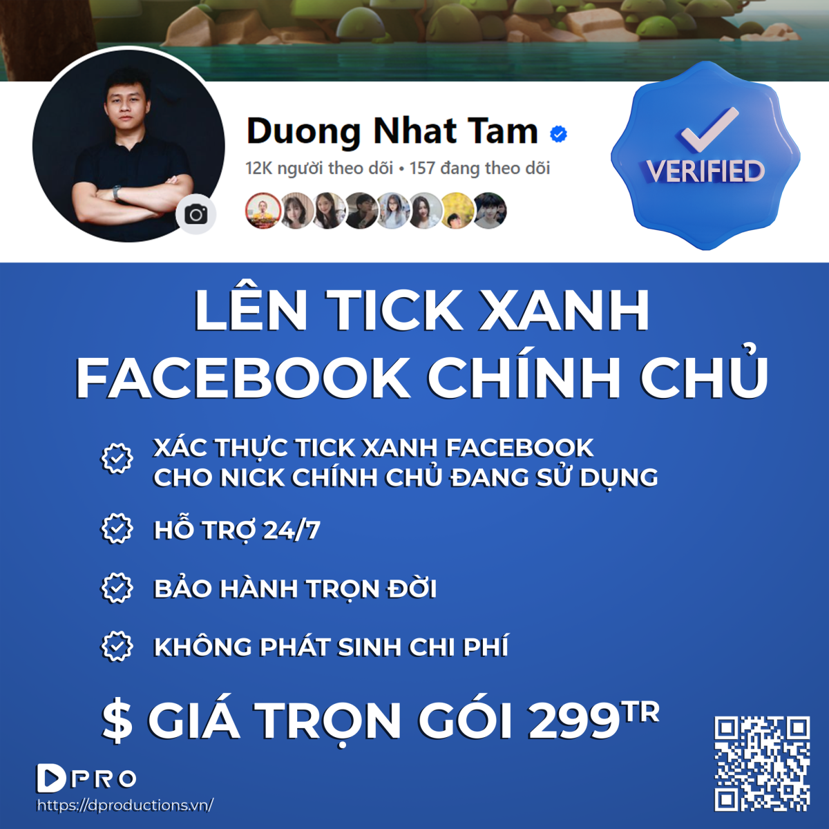 LÊN TICK XANH FACEBOOK CHÍNH CHỦ