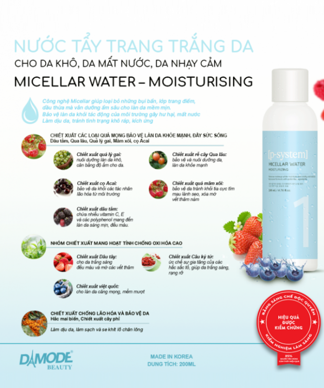 Micellar Moisturizing - Tẩy trang Da khô, mất nước, nhạy cảm