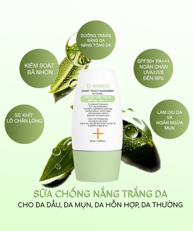 Smart Touch Sunscreen Oil Control - Kem chống nắng Da dầu mụn hỗn hợp